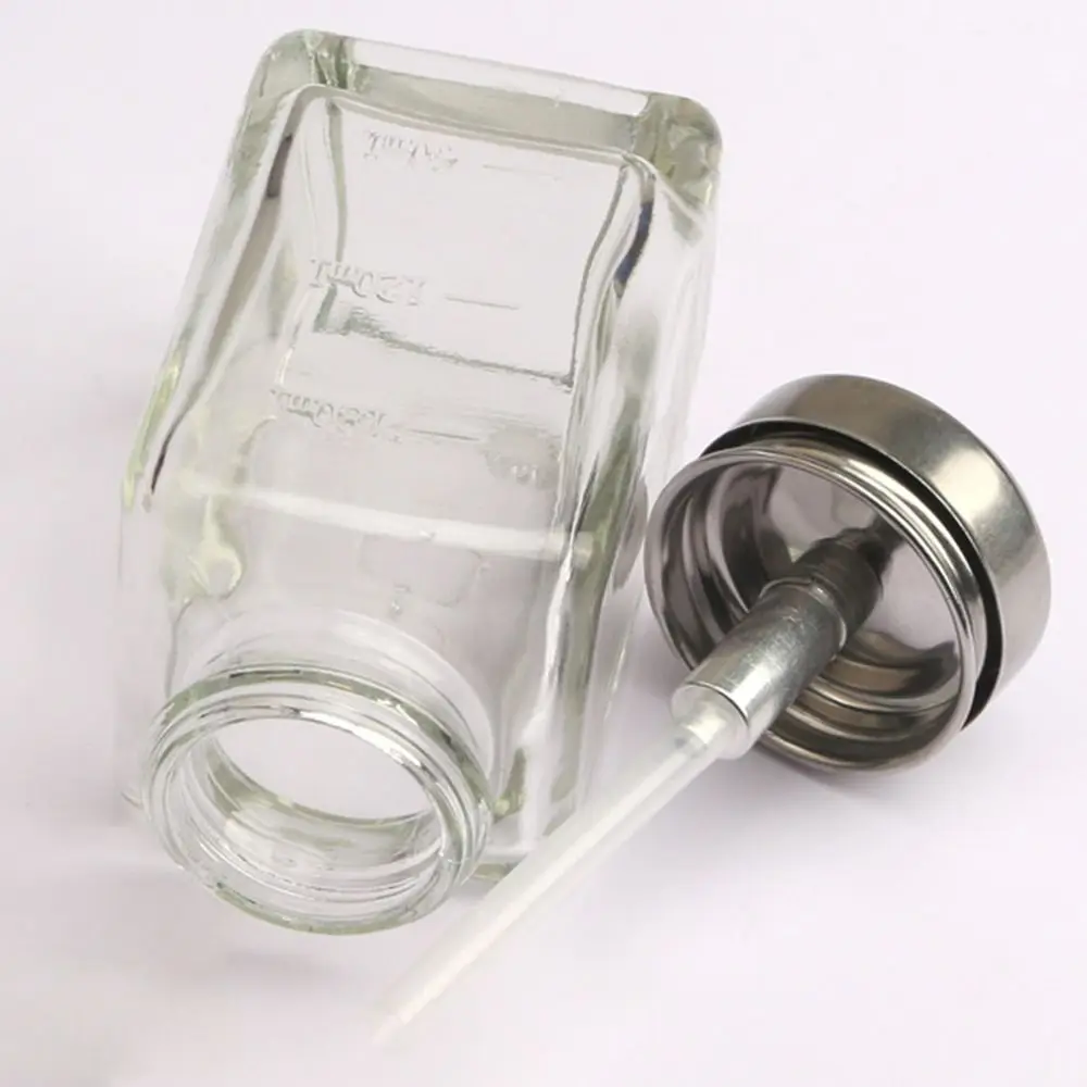 

180ml/120ml Push Down Pump Dispenser Glass Clear Clear Refillable Bottle Multifunctional Anticorrosion