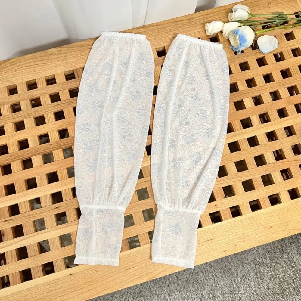 Summer Lace Sunscreen Sleeves Women's Loose Version Simple Thin Mesh Sleeves Anti-ultraviolet Sunshade Arm Guards Gloves
