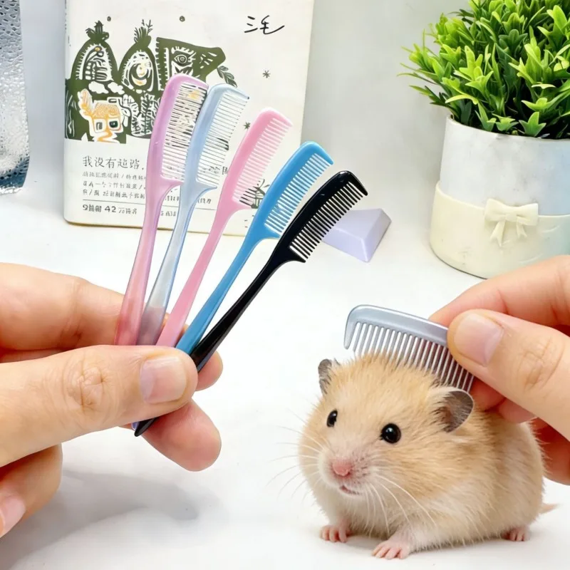 

Mini Pet Grooming Comb for Hamster Soft Bristle Brush Remove Loose Fur Knots for Long Hair Syrian Gerbil Rat Rabbit Small Pet