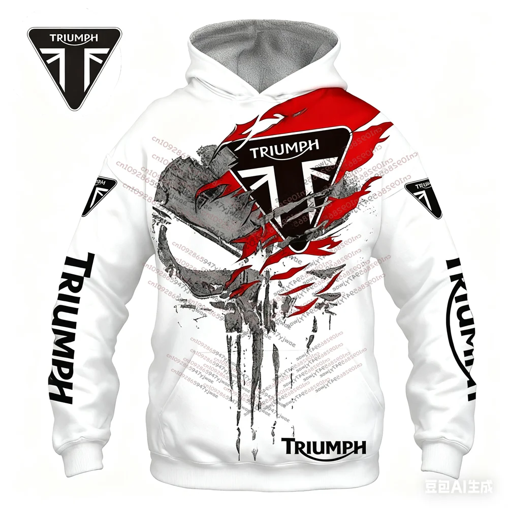 

2026 New 11 Colors Triumph Off Road Sportswear Women Men Clothes Skeleton Pattern Hoodies Street Motorcycle Hoody Sports Uniform
