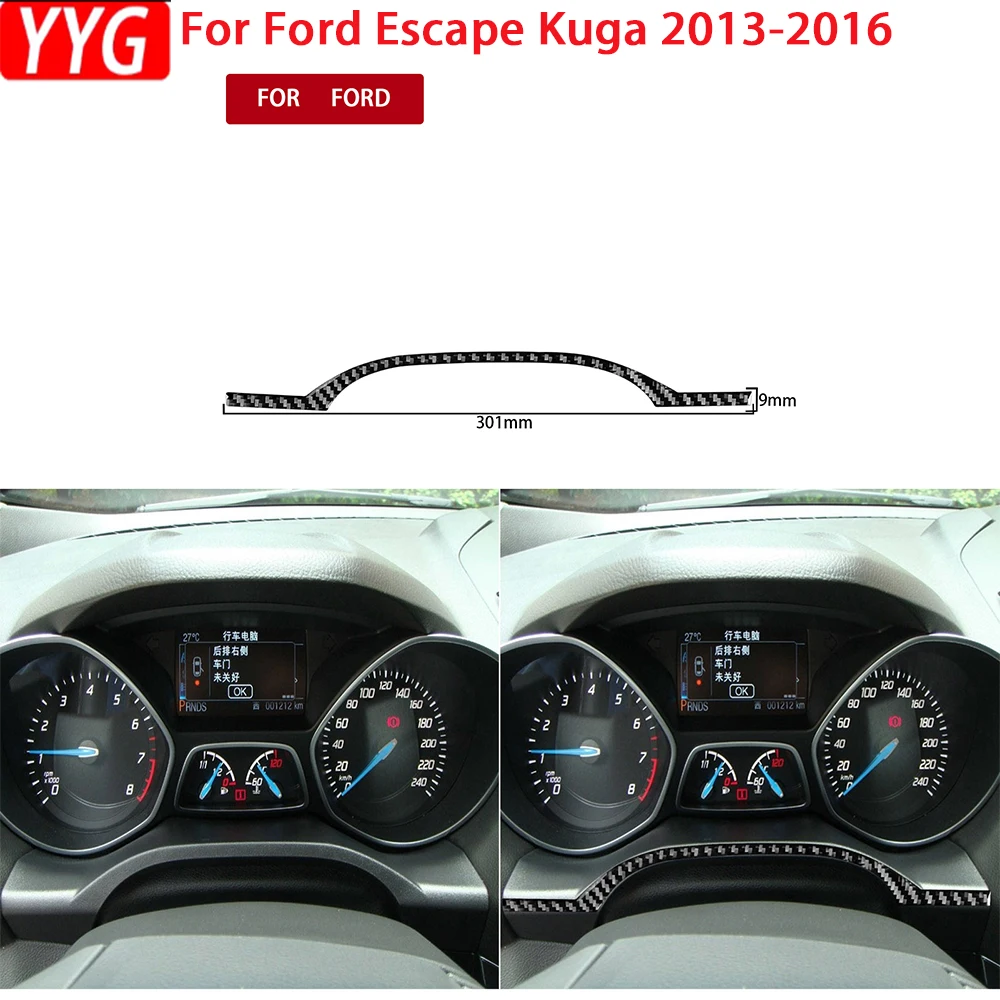

For Ford Escape Kuga 2013 2014 2015 2016 Carbon Fiber Accessories Car Interior Steering Wheel Speedometer Trim Sticker