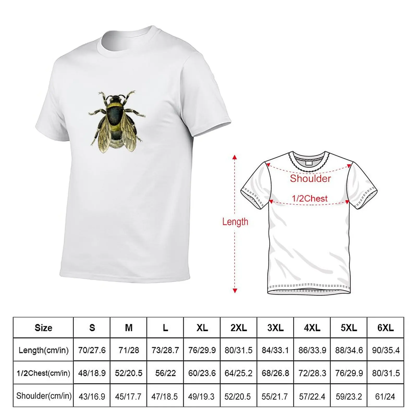 antique typographic vintage honey bee T-Shirt Soft Stretch Short Sleeve Top