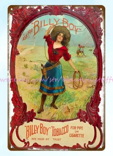 old reproductions Billy Boy Tobacco horse lover gift metal tin sign