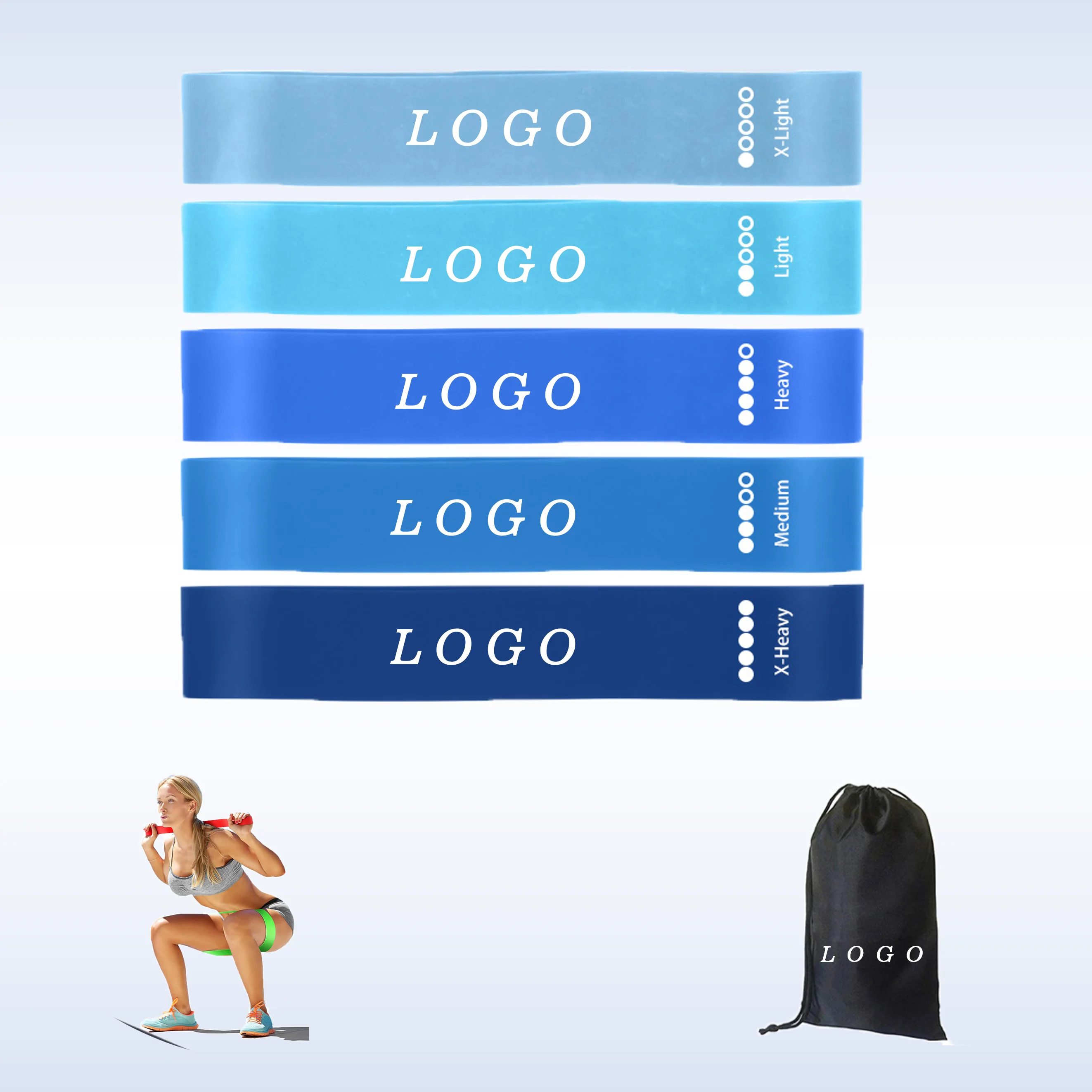 

Custom Logo Rubber Mini Resistance Bands Loop for Fitness Exercise Band Gym Yoga Resistance Band Sets