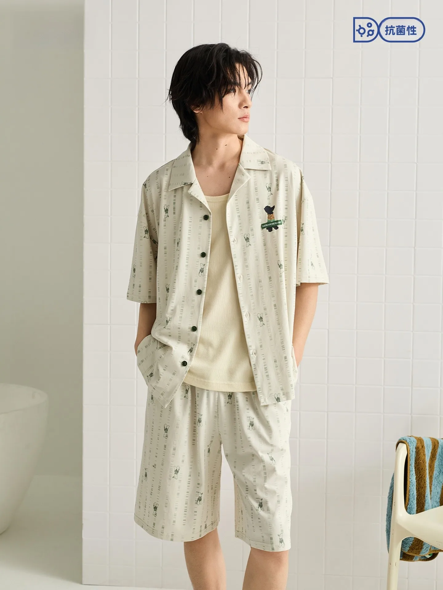 conjunto-de-ropa-de-dormir-modular-para-hombre-manga-corta-informal-para-el-hogar-comodo-holgado-estampado-de-dibujos-animados-mezcla-de-algodon-para-verano