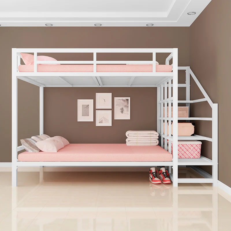 Nordic wrought iron simple modern small apartment with bunk bed and upper and lower bunk beds