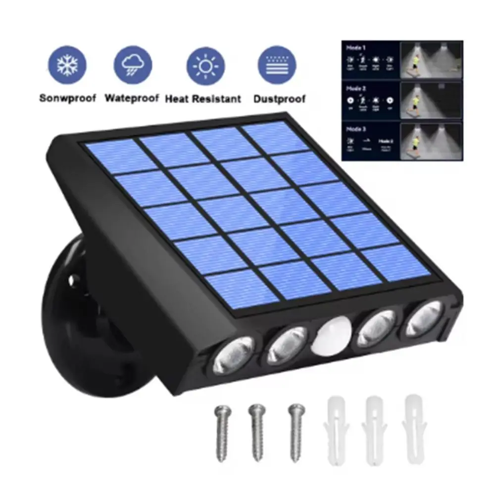 

IP65 Waterproof LED Solar Light 3Modes Easy To Install Motion Sensor Street Lamp Energy Saving Wall Mounted Solar Wall Lamp