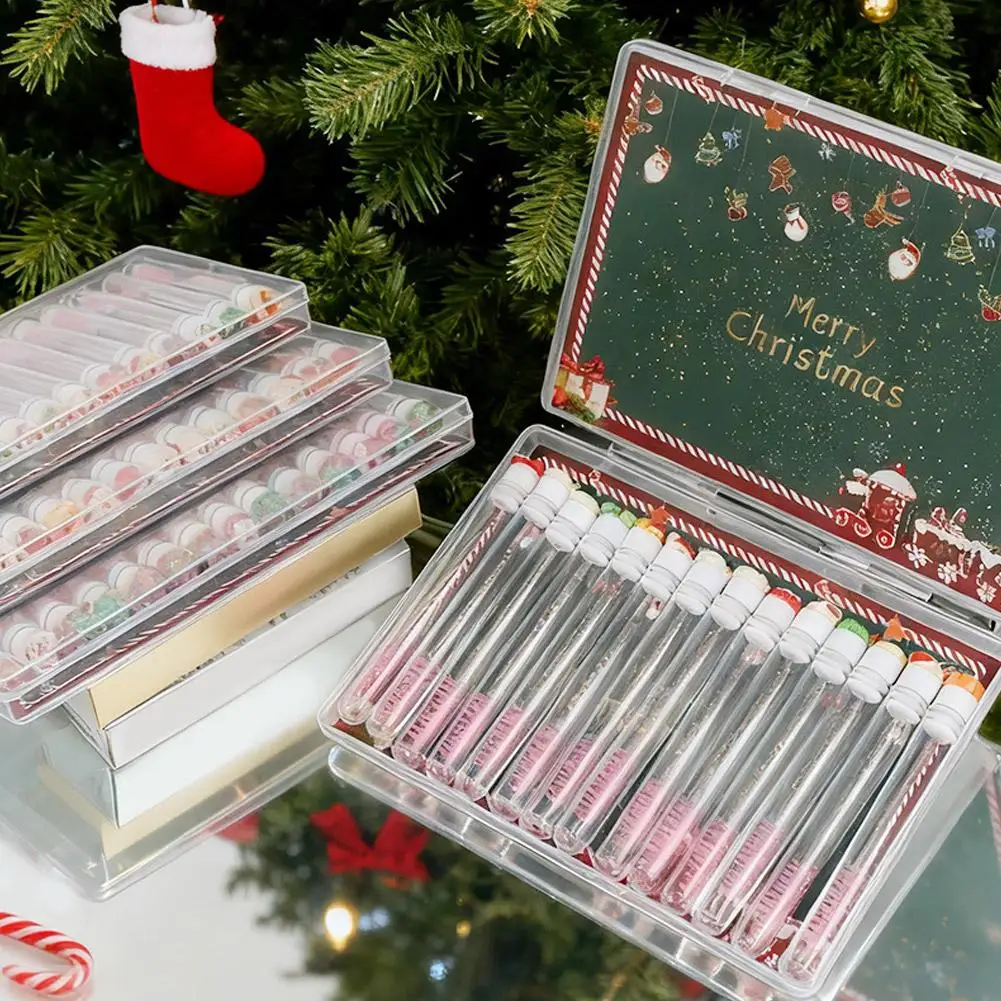 Tubes de brosse à cils de noël avec baguettes de Mascara réutilisables, applicateurs de maquillage remplaçables, fournitures d'extension de cils anti-poussière