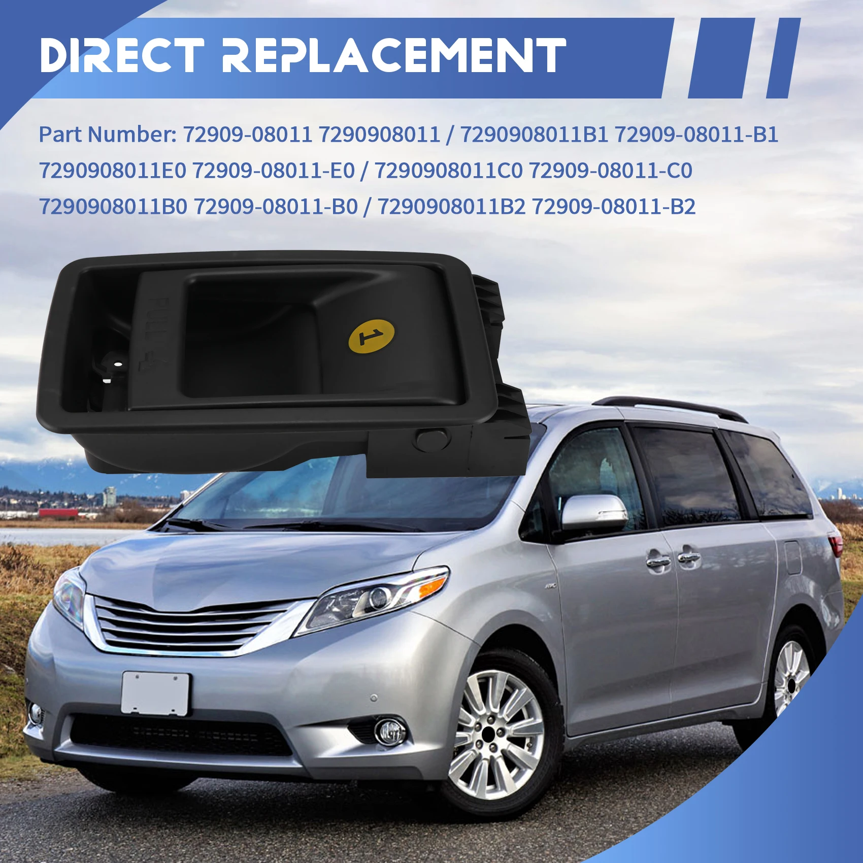 

Ручка открывания защелки сиденья 7290908011 для Toyota Sienna-3rd Row, аксессуар для ремонта автомобилей 7290908011B0