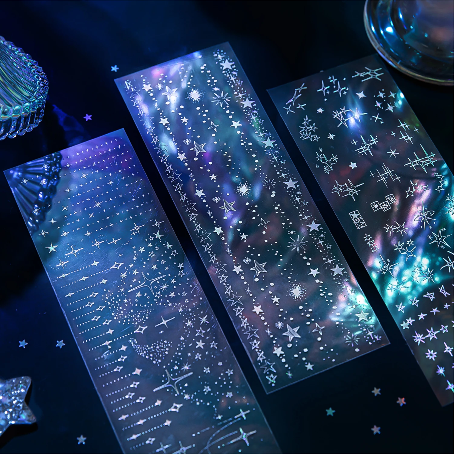 3sheets Element Collection Series Kawaii PET Laser Silver Stickers DIY Diary Phone Case Handmade Scrapbook Aesthetic Stickers