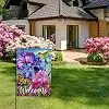 Hzppyz Welcome Spring Hummingbird Iris Garden Flag Double Sided, Purple llz