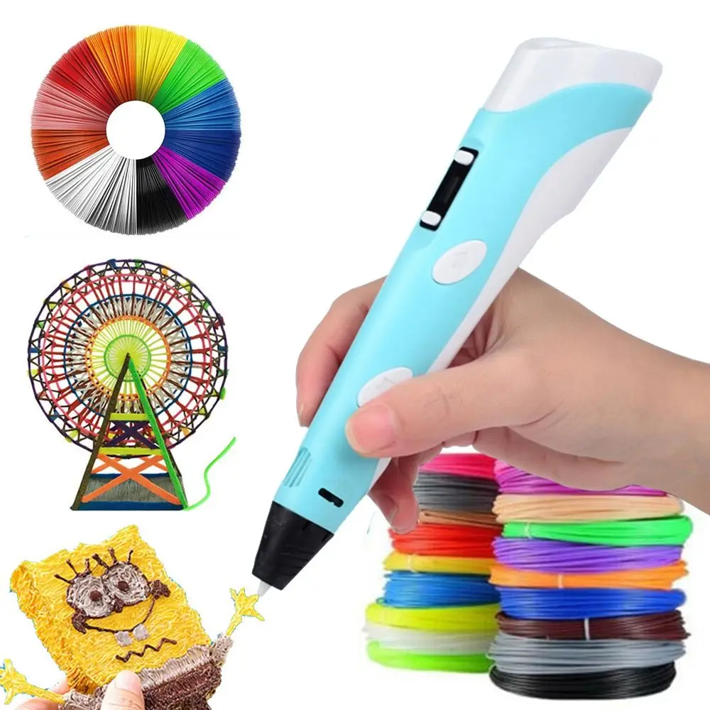 Creative Toy Christmas Birthdy Gift With LCD Screen Drawing Supplies PLA Filament 3D Pens Arts Printer 3D Printing Pen