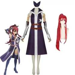 Anime Erza Scarlet Cosplay Costume Fairy Tail Guild Uniforms Fairy Queen Erza's Cosplay Wig Headwear Halloween Carnival Clothing