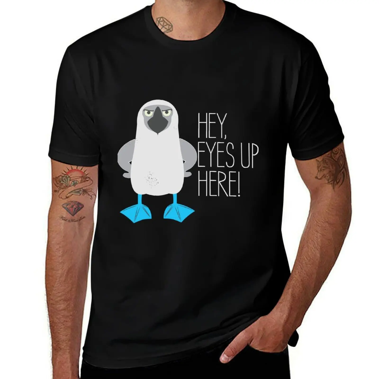 Blue Footed Bother T-Shirt Simple Casual Short Sleeve Cotton T-Shirt