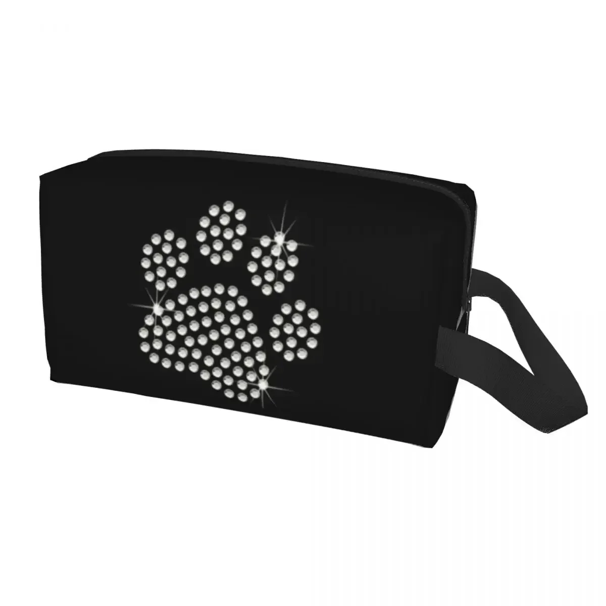 

Kawaii Cute Rhinestone Dog Paw Travel Toiletry Bag for Women Crystal Diamond Cosmetic Makeup Bag Beauty Storage Dopp Kit