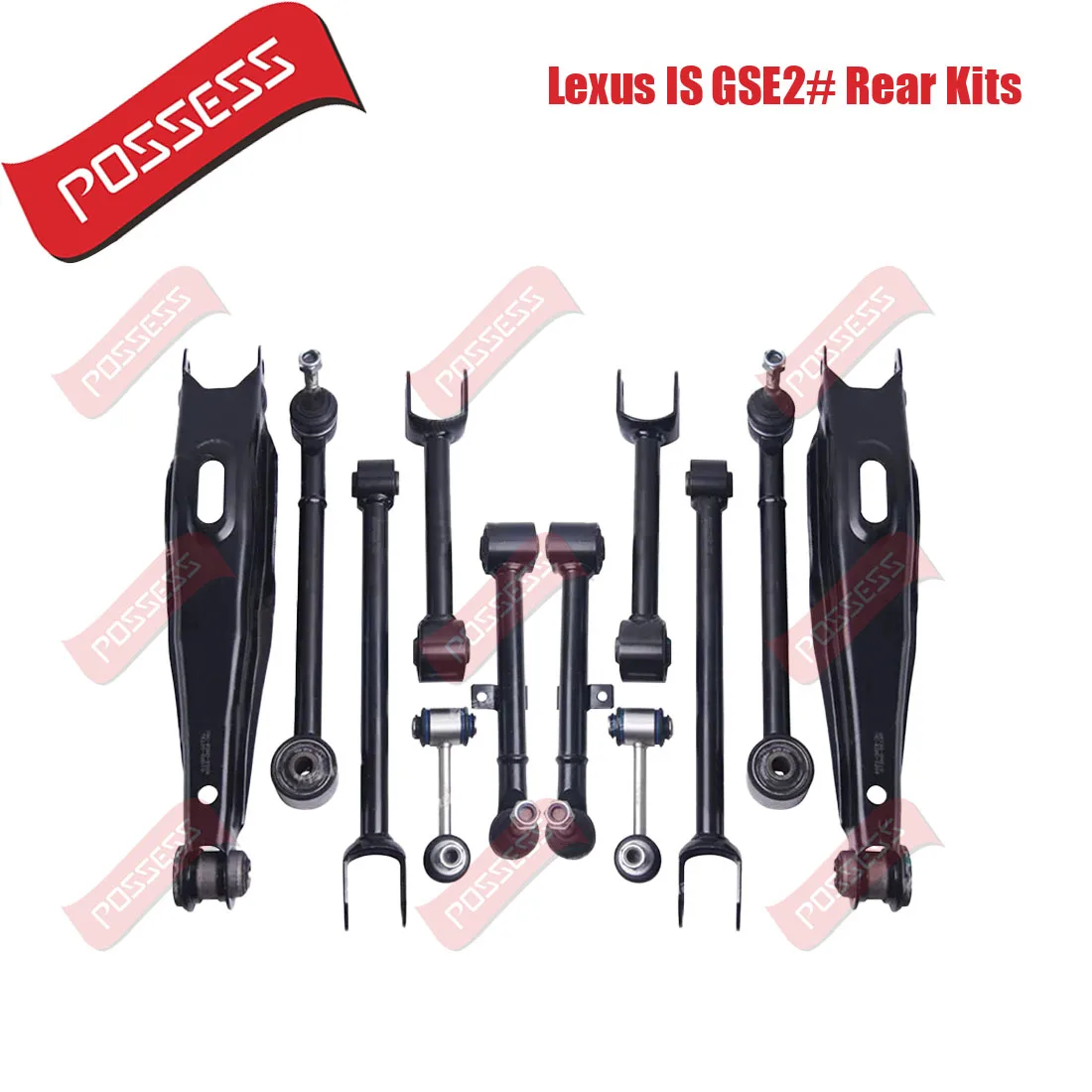 

12 Pieces Rear Suspension Control Arm Bushing Kits For Toyota Crown GRS18 Lexus IS250 IS350 IS300 GSE2# GS300 GS350 2WD