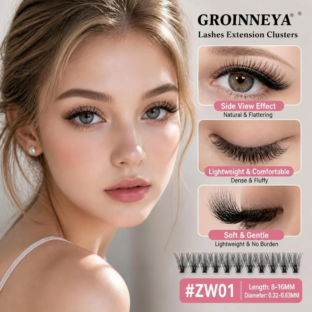 8-16mm Length Single Cluster False Eyelashes Curly and Thick Soft Texture Fluffy Volume Lashes Enlarge Eyes