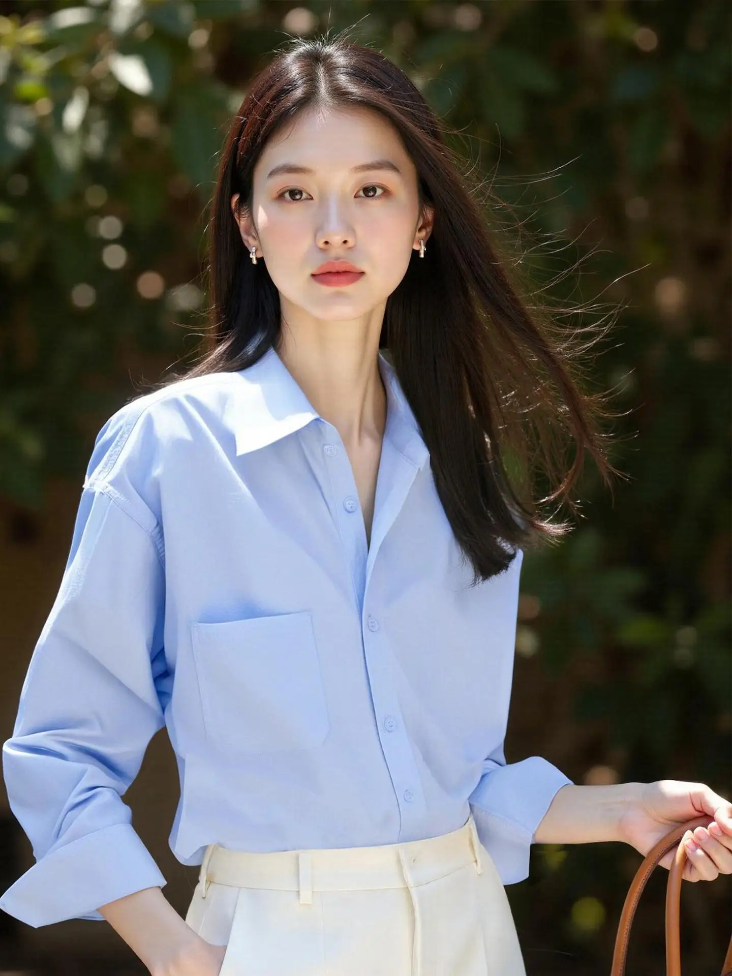 YMDM プロフェッショナル ブルー 多用途 レディース 秋の新作 スタイリッシュ 通勤 面接服 高級感 トップス