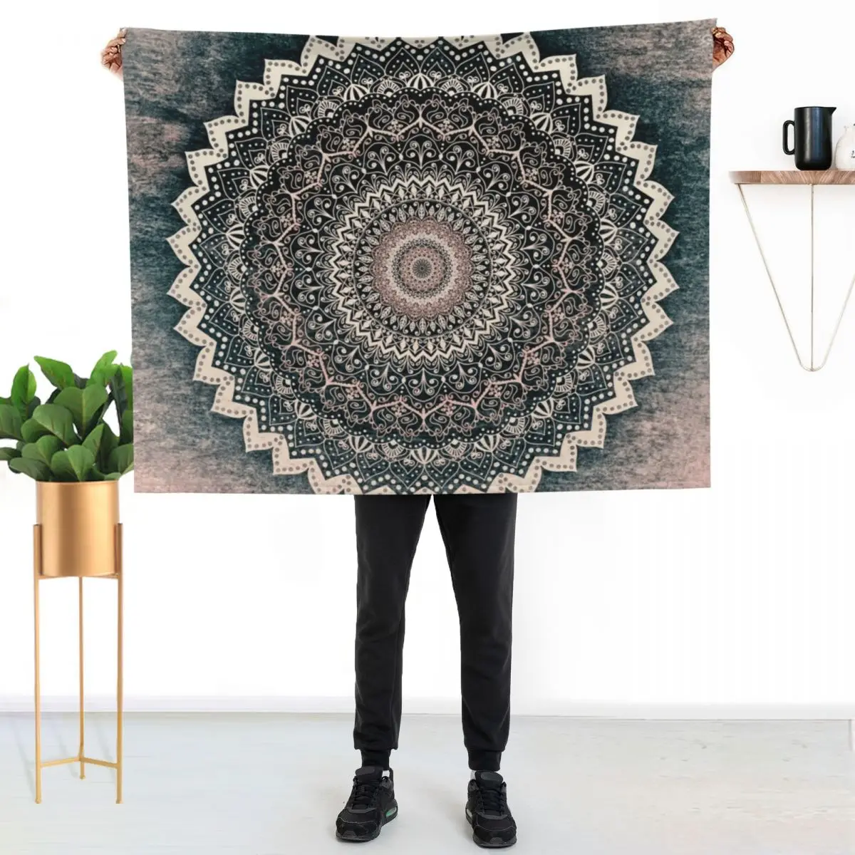 

WARM WINTER MANDALA Throw Blanket Soft Comfort Blanket for Reading Watching TV