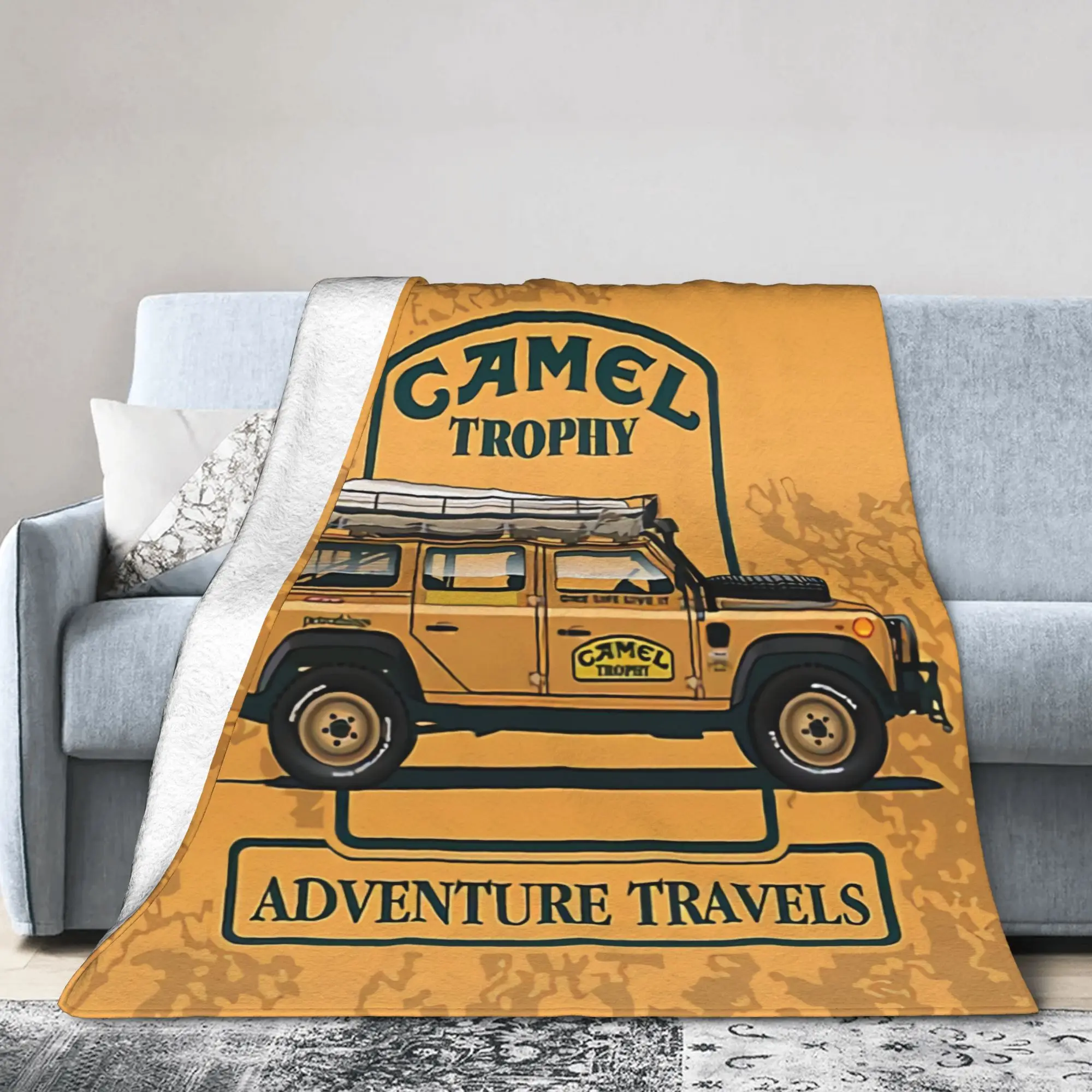 Custom Ultra-Soft Fleece Camel Trophy Defender 110 Throw Blanket Warm Flannel  Blankets for Bedding Office Couch Bedspreads