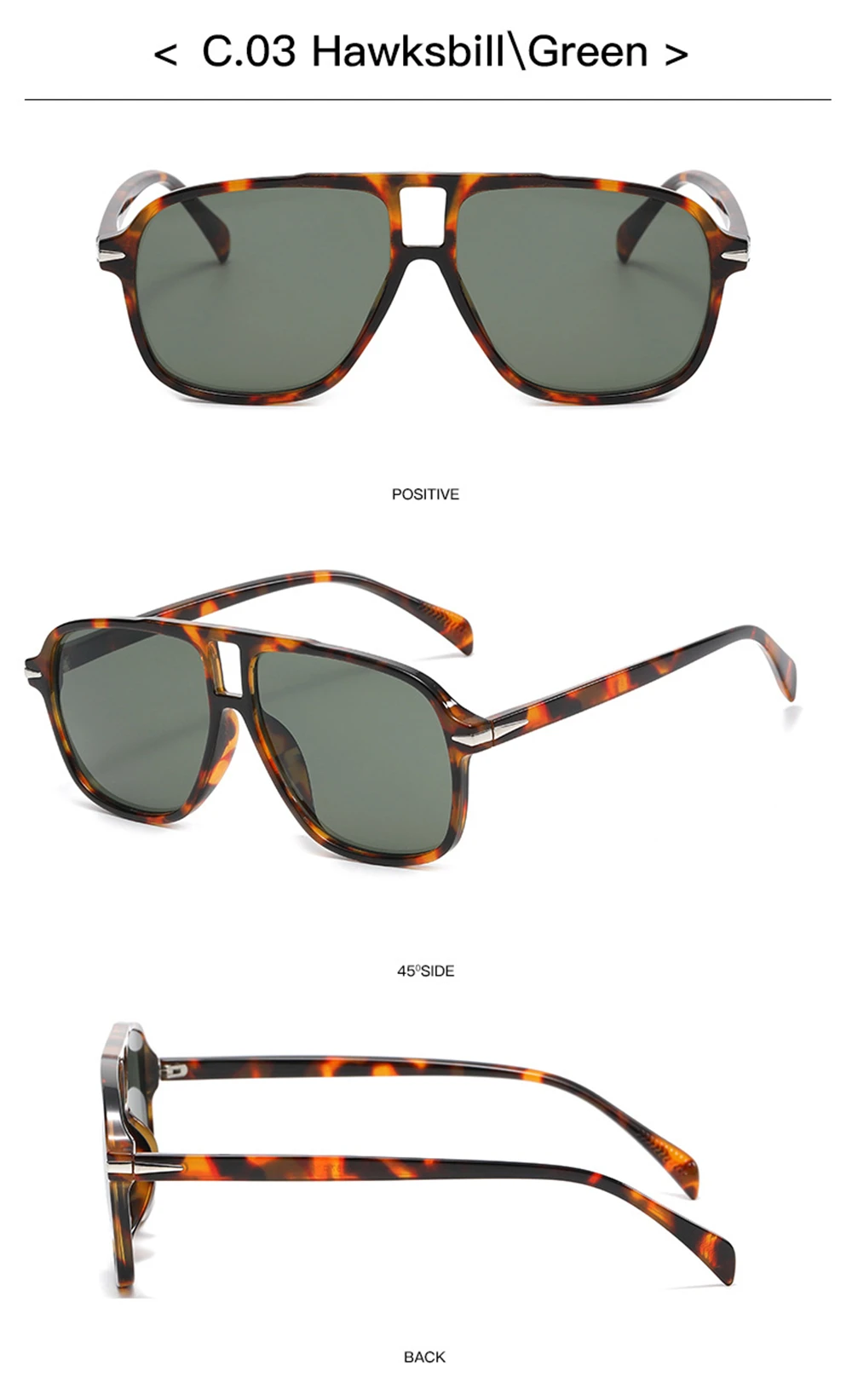 VIVIBEE Retro Aviation Gredient Braune Sonnenbrille Männer Übergroße Pilot Nieten UV400 Sommer Sonnenbrille Vintage Große Brillen – Detail 12