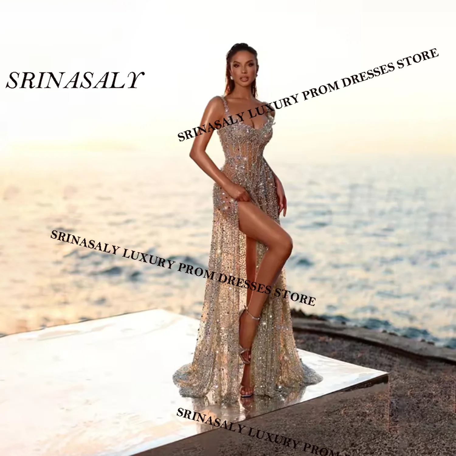 Sparkly Aso Ebi Mermaid Prom Dresses Diamond Crytals African Luxury Evening Gown Long Sequins beautiful Girl Wedding Party Dress