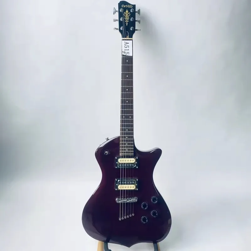 A515 Deville 6 String Electric Guitar Mahogany Body Maple+Rosewood Fretboard Wilkinson Machine Heads See Througth Produced by JD