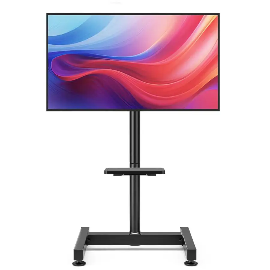 

TV Stand with Mount for 1350 inch Screens, Tilting and Height Adjustable Floor Monitor Stand Mount, Portrait to Landscape, Porta
