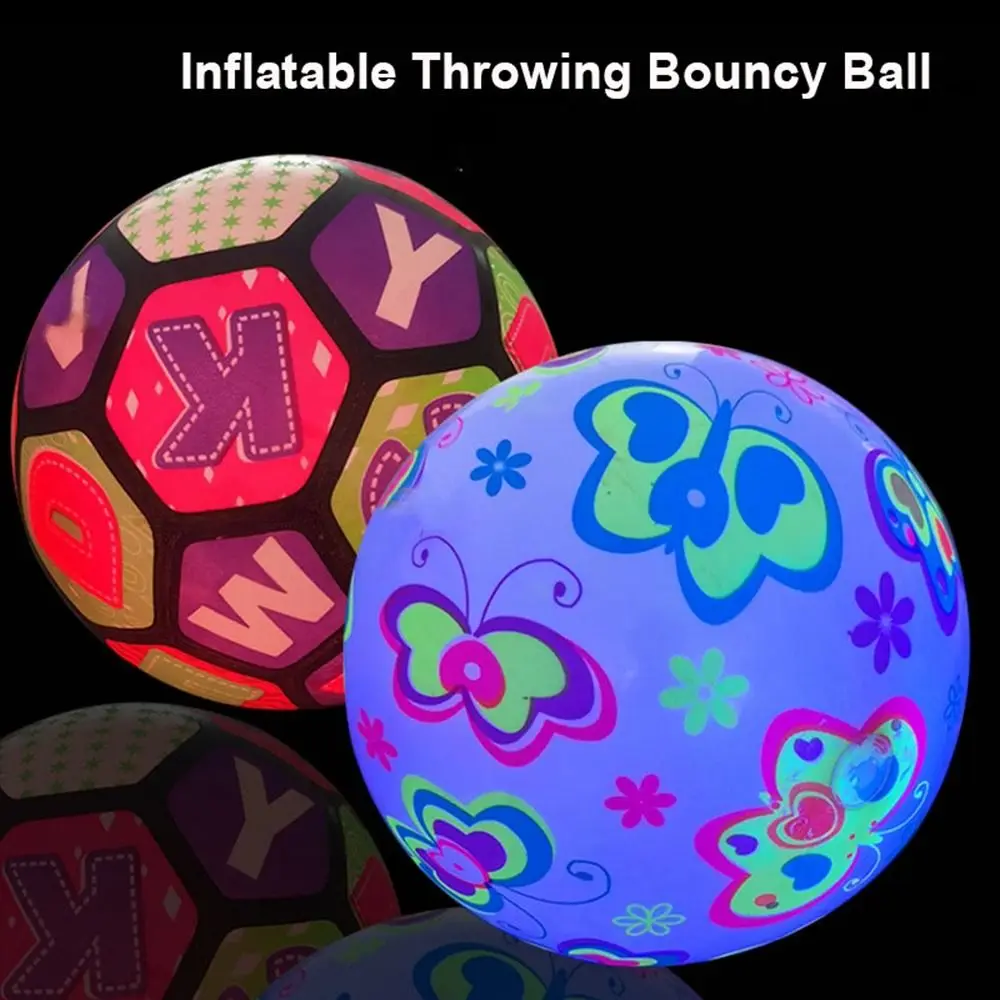 Draagbare Lichtgevende Bal Multistyles 22cm Opblaasbare Gooien Stuiterende Bal Knipperende Sport Fitness bal Outdoor Interactieve Games