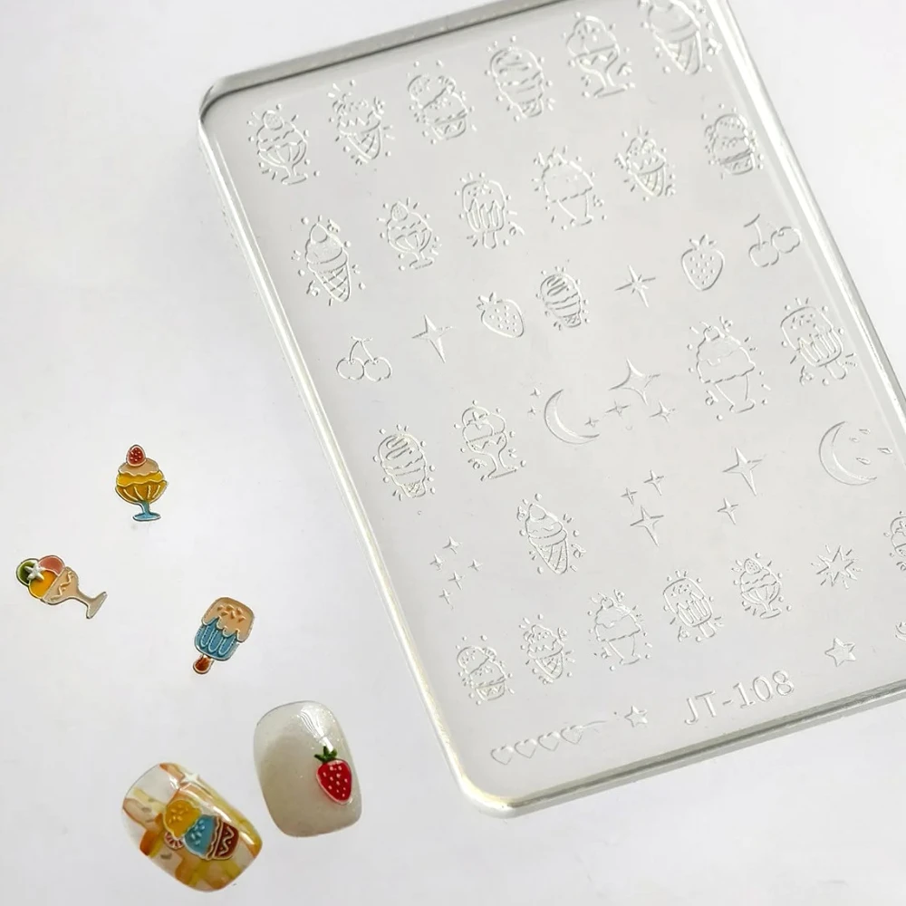 

Lovely Summer Popsicle Ice Cream Cherry Strawberry 3D Reliefs Silicone Nail Art Accessory UV Gel Manicure Mold DIY Carving Mould