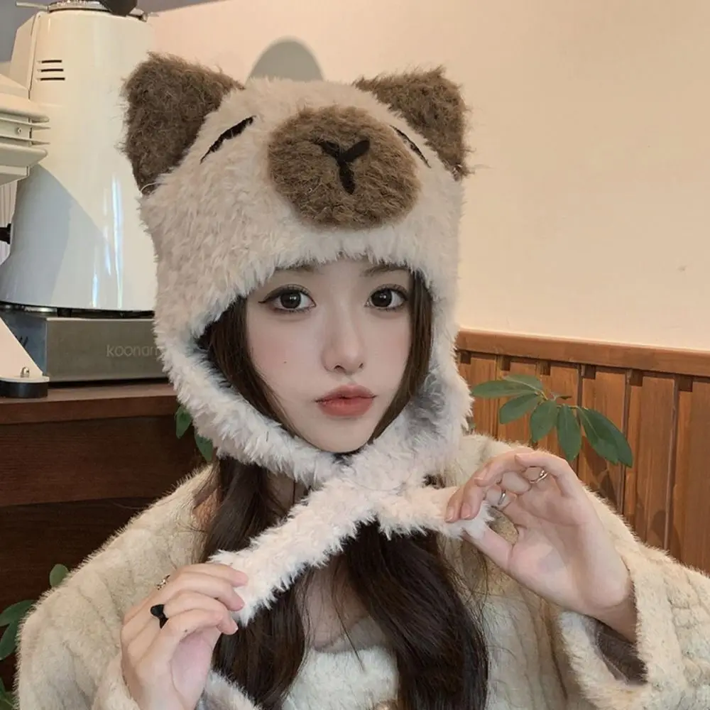 أزياء الشتاء الدافئة فو الفراء قبعة صغيرة الباردة واقية رشاقته الدافئة الدب قبعة المنغولية قبعة النساء الملحقات