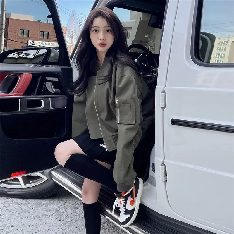 Baseball Jacket Female Korean Version Loose Early Spring New Style Jacket Cropped Jacket Sense of Design Minority Outerwear