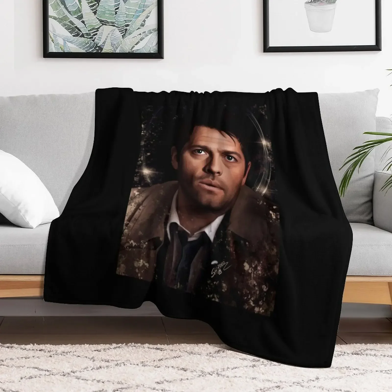 

Castiel Throw Blanket warm for winter blankets ands Thin Blankets Personalized Gift wednesday Sleeping Bag Blankets