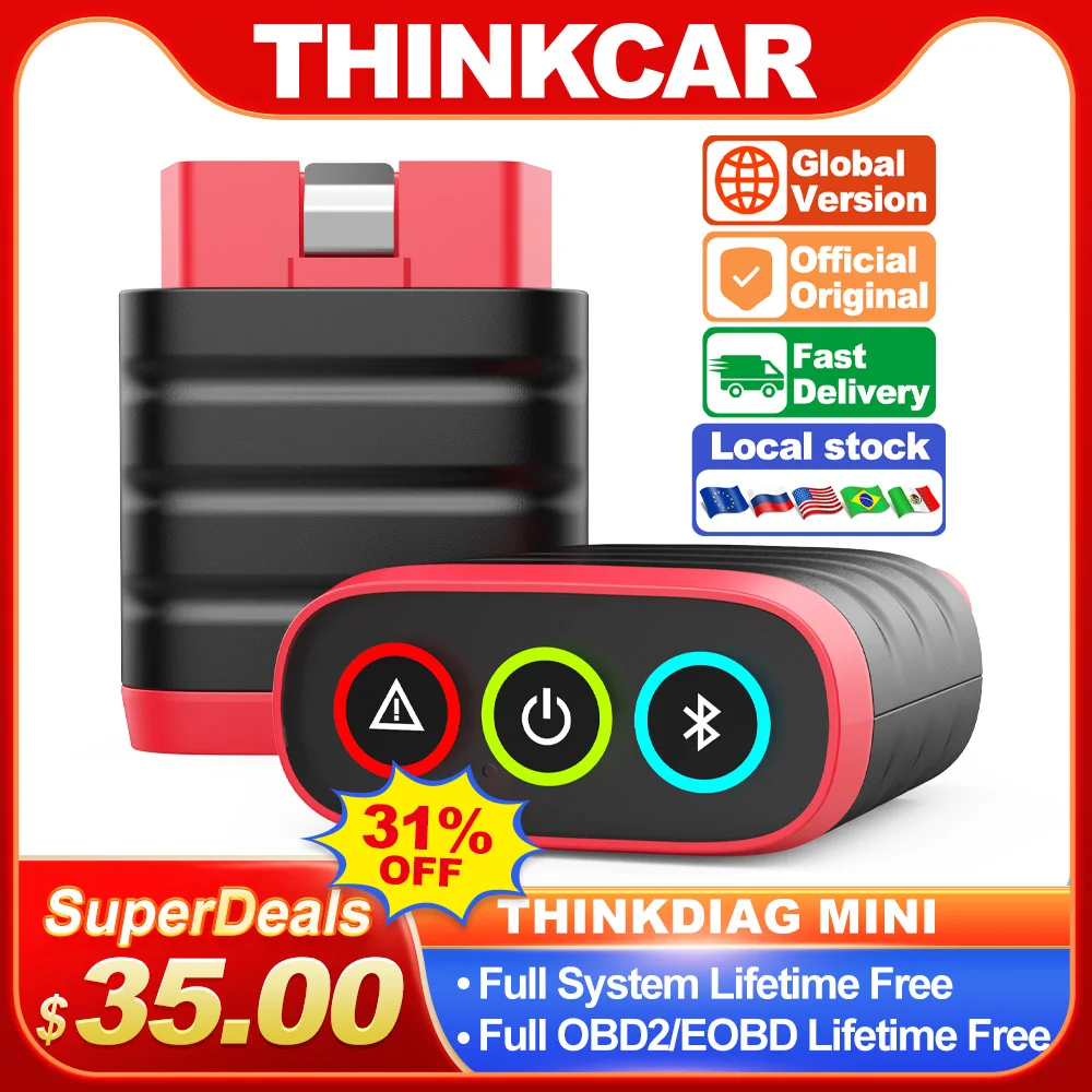 

THINKCAR THINKDIAG MINI Obd2 Scanner For Auto Full Obd 2 Function System Diagnostic Tool Car Diagnose Code Reader PK ELM327