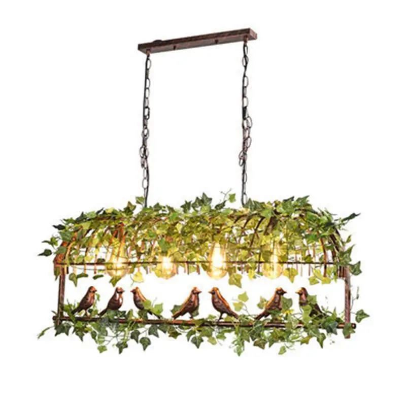 Retro Industrial Style Bird Cage Pendant Light Restaurant Garden Bar Decorative Light Cast Iron E27 Light