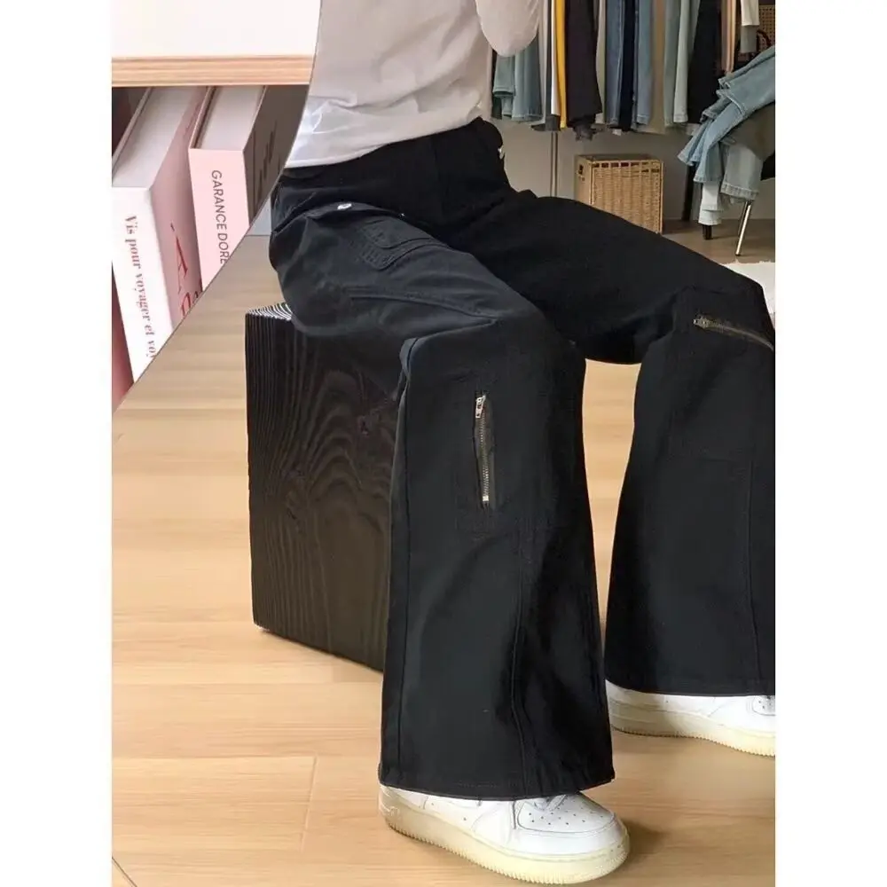 

Широкие брюки-клеш для женщин, удлиненные, в американском стиле, весна-лето, стройнящие