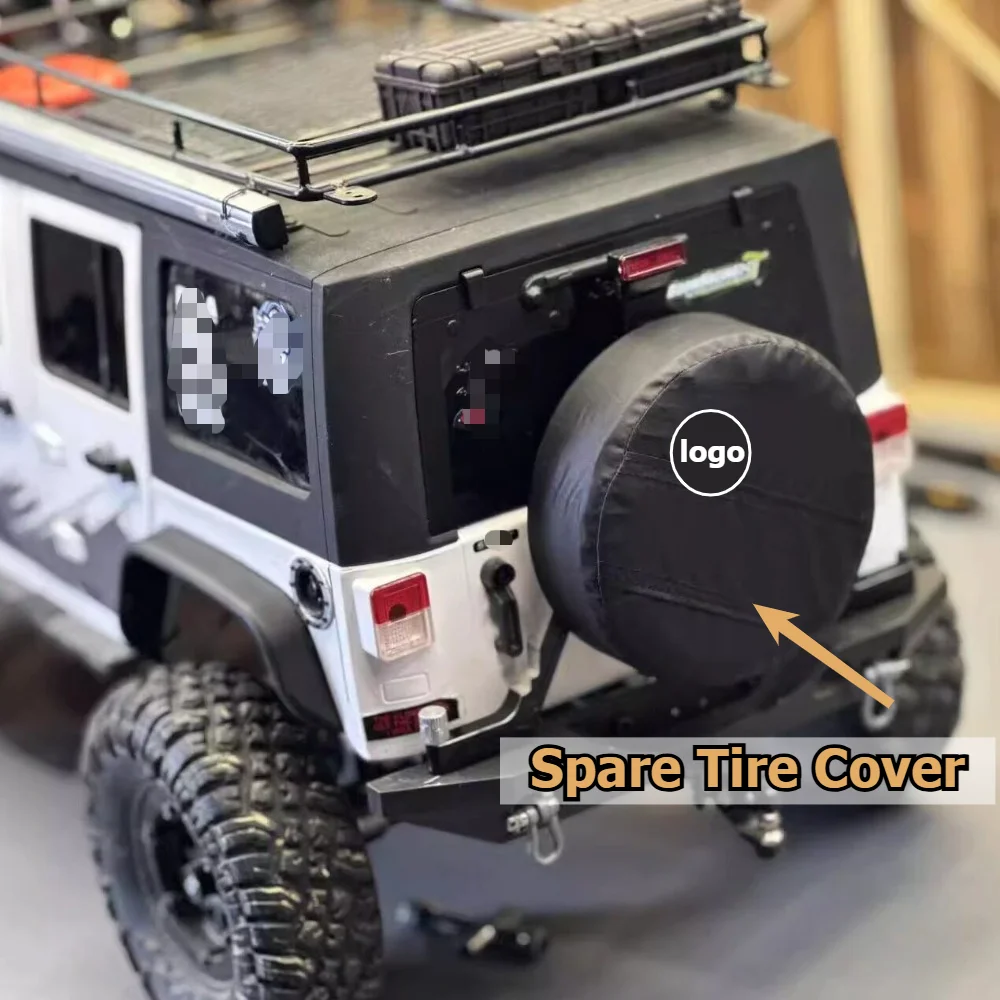 RC Crawler Upgrade Parts Spare Tire Cover custom size for 1/10 1/8 Scale Capo RC4WD Simulation Spare Tyre Decoration Accessories