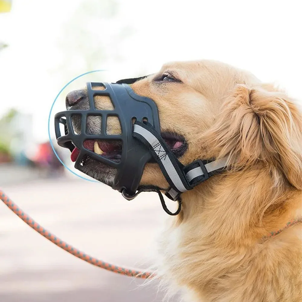 Soft Silicone Pet Dog Muzzle Anti-biting Chewing Mask Breathable Basket Dog Muzzle Durable Strong Mask Muzzle pet Dog Supplies