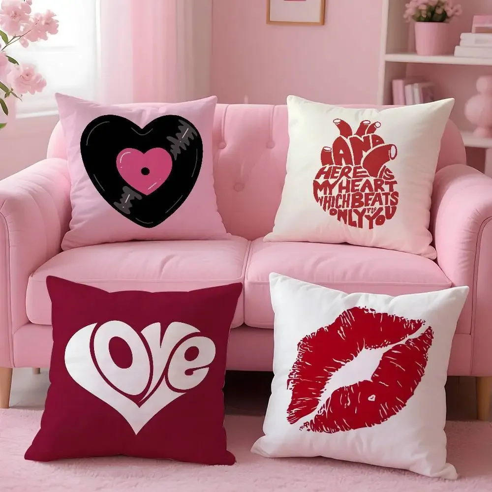 

Love heart shape Pillow Case pattern printing pillowcase living room sofa cushion cover bedroom room decor