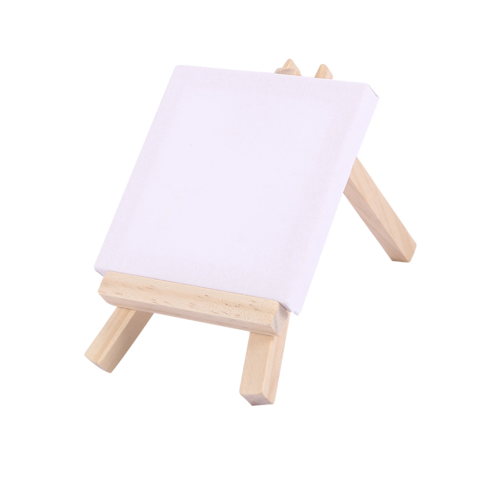 Leading-48Set Artists 5 Inch Mini Easel +3 Inch X3 Inch Mini Canvas Set Painting Craft DIY Drawing Small Table Easel Gift