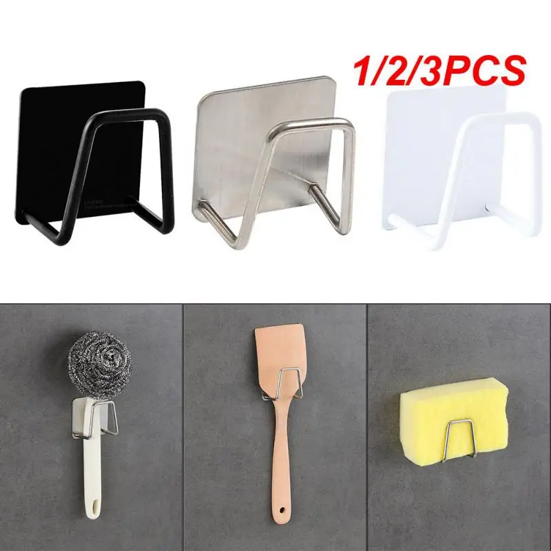 1/2/3PCS Kitchen Sponges Holder Self Adhesive Sink Sponges Drain Drying Rack Stainless Steel Holder Sink Organizer Kitchen