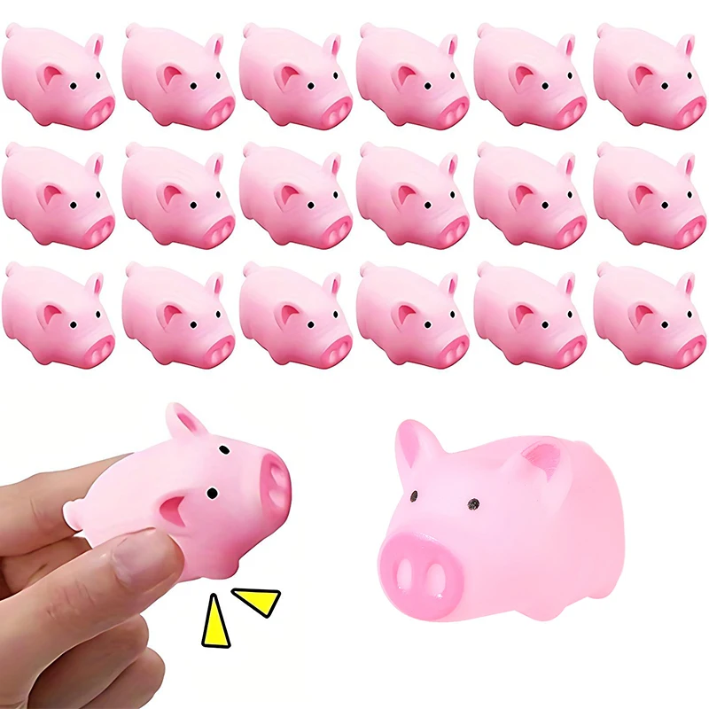 5-20PCS/Set Cerditos de Goma Chirriantes Mini Lindos Rosados con Sonido, Adorno de Cerdito, Accesorios para Mascotas, Regalo, Accesorio para Perros ZYF