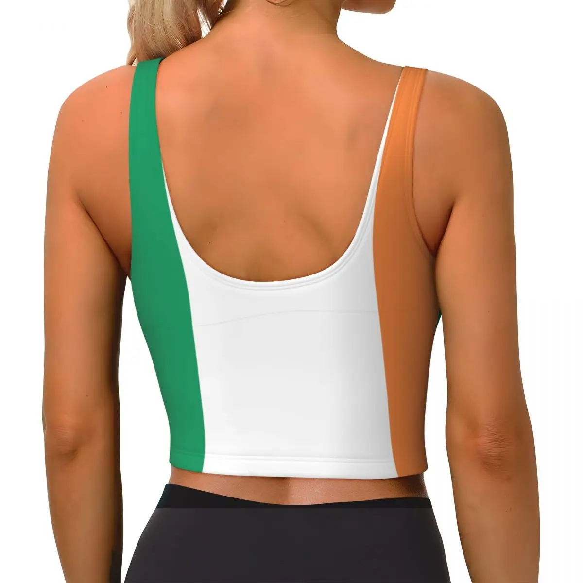 سترة اليوغا المرأة رياضة المحاصيل القمم Reland العلم الشارع الشهير تجريب تنفس تانك القمم الإناث