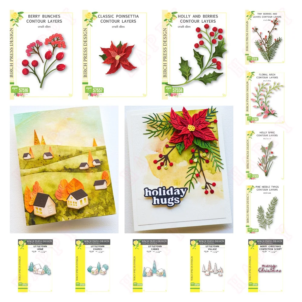 

Christmas Littletown Holly and Berries Metal Cutting Die DIY Scrapbooking Craft Decoration Greeting Card Handmade New Die 2024