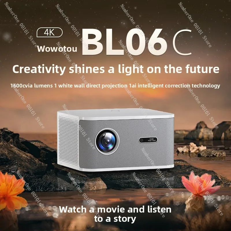 New 4K UHD Projector, Smart Home Theater Projector for Bedroom Wall Projection, Office Meeting Hotel Homemade Use