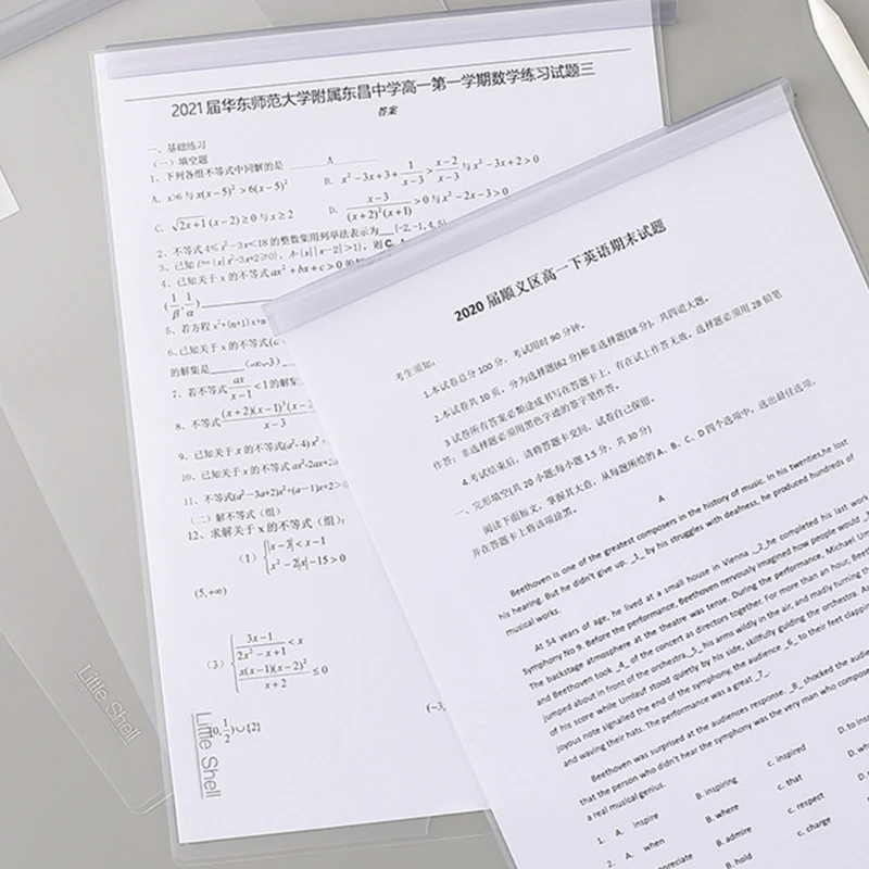 5 قطعة شفافة A4 مجلد ملفات مجموعة طوي الأفقي/الرأسي A4 مجلد ملفات