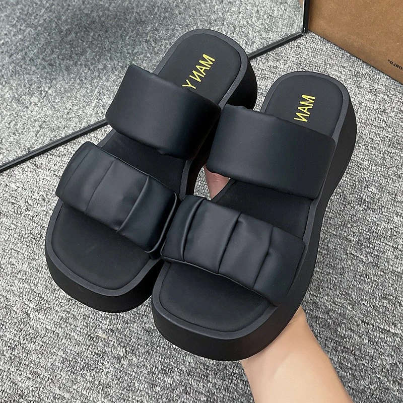 Summer and Autumn New Products Simple Fashionable Comfortable Women's Sandals and Slippers with Thick Soles and Elevated Height