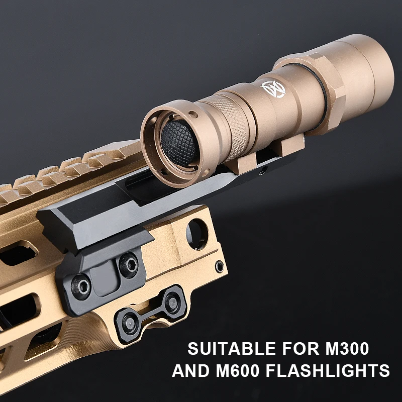 Tactical M300 M600 Surefir Flashlight Mount Thorntail Impact Weapon RM45 Offset LED Scout Light Base Fit MLOK KEYMOD 20mm Rail