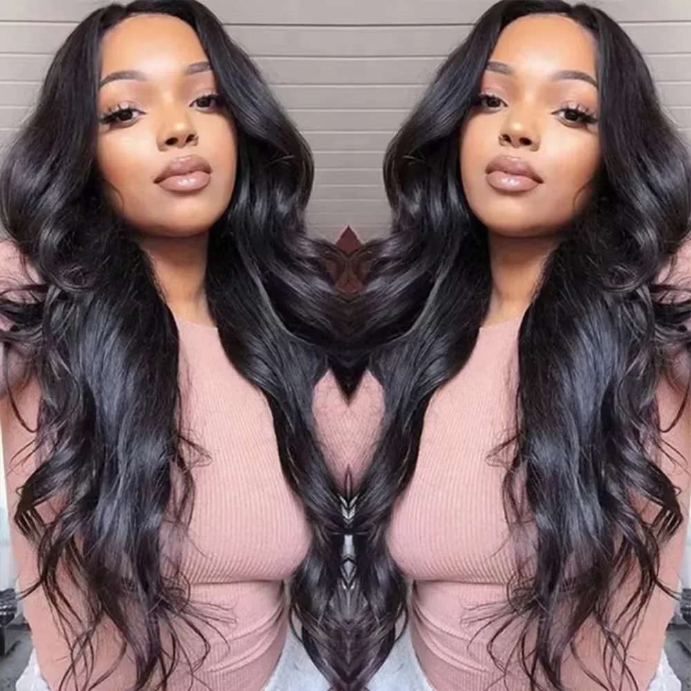 200 Density 16-32 Inch V Part Body Wave Wig Machine Made Brazilian Hair Beginner Friendly Natural Color Soft Thick Human Wig