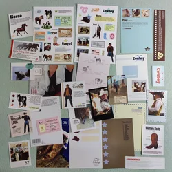 Scrapbooking Decal Paper Material Sticker Pack Cowboy Style Memo Pad for Journal Planner Decorative Memo Paper